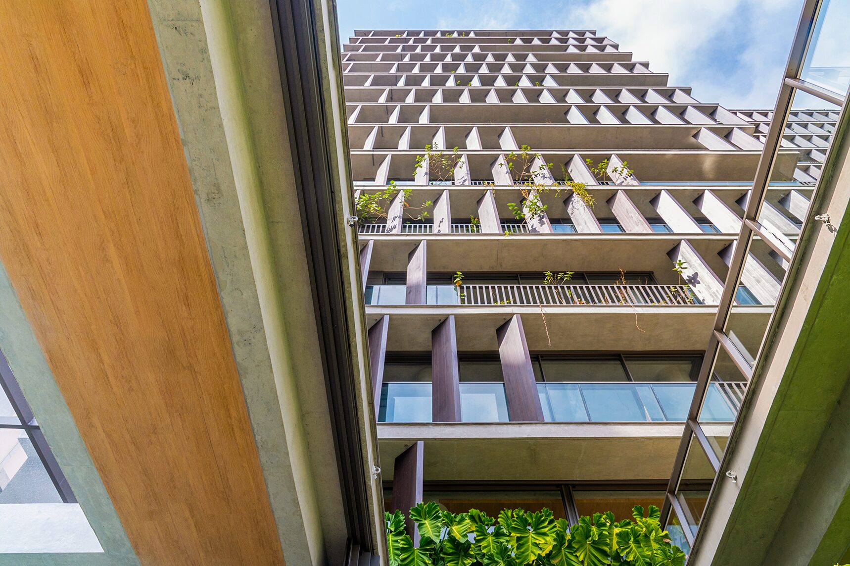 Edf. Bioma Itaim - Teto Vinílico Origens Carvalho - Studio Arthur Casas (Créditos: Julia Heman)